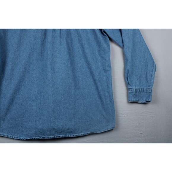 Dickies Shirt Mens XL Blue Denim 100% Cotton Button Up Workwear - Picture 15 of 16